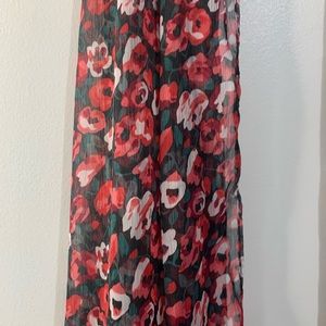 Ralph Lauren Women's Floral Red And Forest Green colors Poppy Large Scarf wrap
